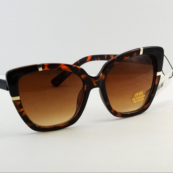 Accessories - Cat Eye Women Sunglasses - Black/Brown